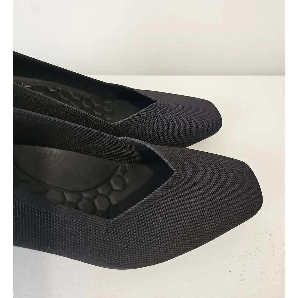 Vivaia Megan Square Toe Block Heel Pumps Womens 39.5 Black - Picture 16 of 16